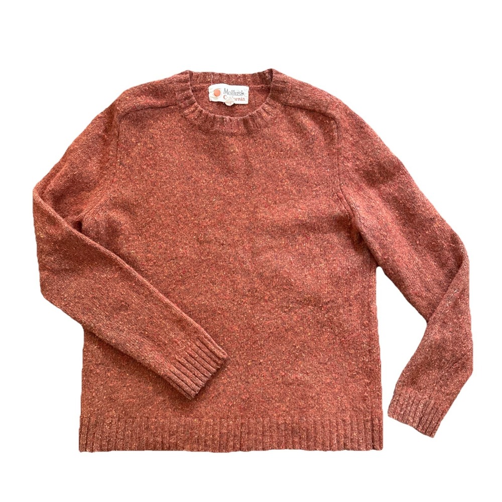 Mollusk California Cambridge Sweater Men M Merino Wool Alpaca Crewneck Mars Rust